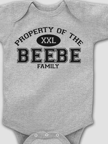 Property of Family Sports Grey Baby Bodysuit