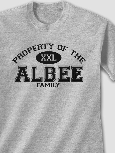 Property of Family Sports Grey Adult T-Shirt