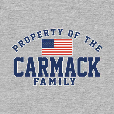Sports Grey Property of Flag Personalized default 