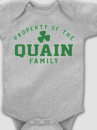 Property of Irish Sports Grey Baby Bodysuit