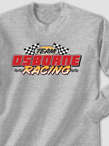 Racing Team Sports Grey Adult Long Sleeve