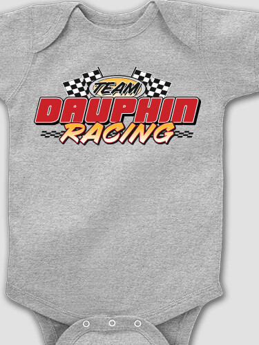 Racing Team Sports Grey Baby Bodysuit