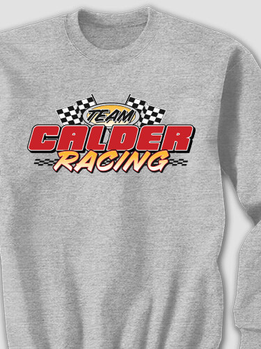 Racing Team Sports Grey Adult Sweatshirt
