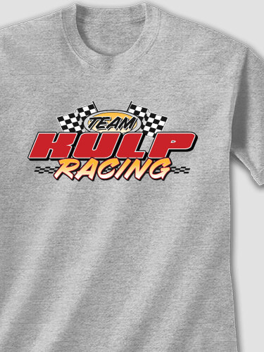 Racing Team Sports Grey Adult T-Shirt