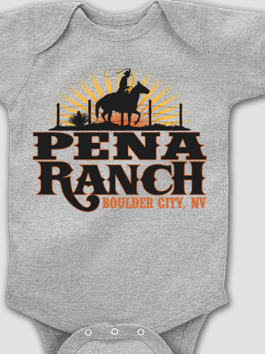 Ranch Sports Grey Baby Bodysuit