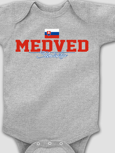 Slovakian Flag Sports Grey Baby Bodysuit