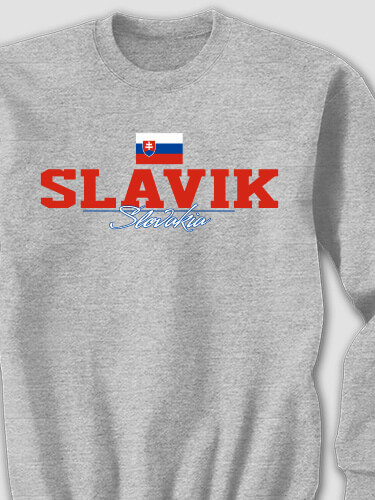 Slovakian Flag Sports Grey Adult Sweatshirt