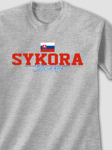 Slovakian Flag Sports Grey Adult T-Shirt