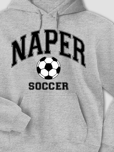 Soccer Sports Grey Adult Hooded Sweatshirt