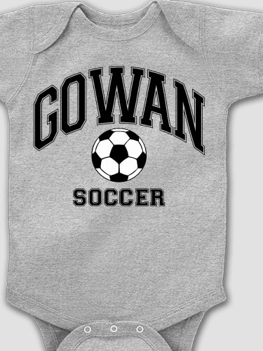 Soccer Sports Grey Baby Bodysuit