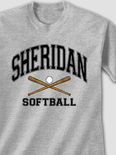 Softball Sports Grey Adult T-Shirt