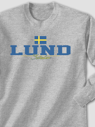 Sweden Flag Sports Grey Adult Long Sleeve