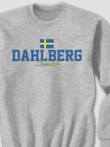 Sweden Flag Sports Grey Adult Sweatshirt