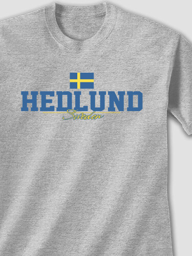 Sweden Flag Sports Grey Adult T-Shirt