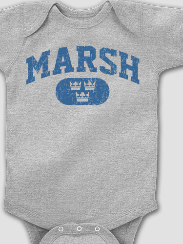 Swedish Varsity Sports Grey Baby Bodysuit