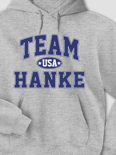 Team USA Sports Grey Adult Hooded Sweatshirt