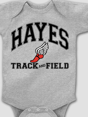 Track and Field Sports Grey Baby Bodysuit