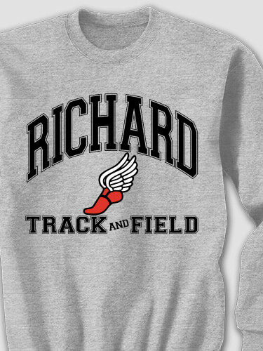 Track and Field Sports Grey Adult Sweatshirt