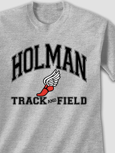 Track and Field Sports Grey Adult T-Shirt