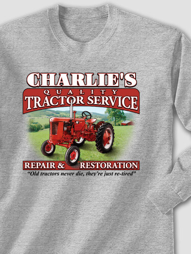 Tractor Service Sports Grey Adult Long Sleeve