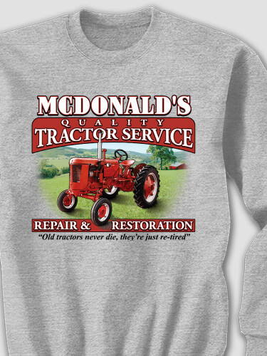 Tractor Service Sports Grey Adult Sweatshirt