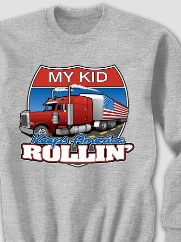 Trucking Sports Grey Adult Sweatshirt