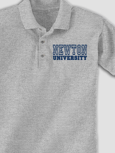 University Sports Grey Embroidered Polo Shirt