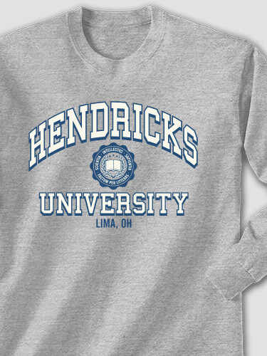 Vintage University Sports Grey Adult Long Sleeve