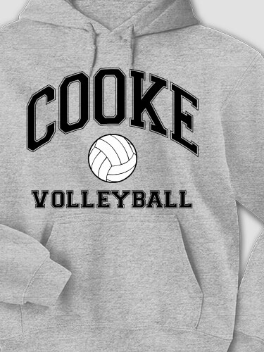 Volleyball Sports Grey Adult Hooded Sweatshirt