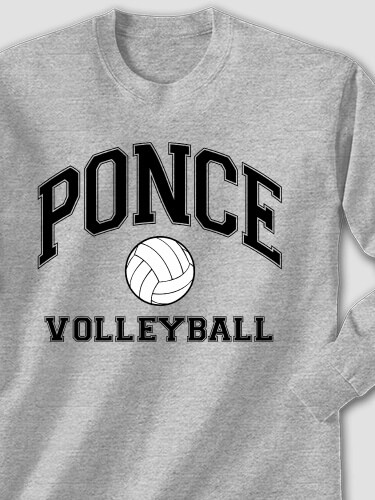 Volleyball Sports Grey Adult Long Sleeve