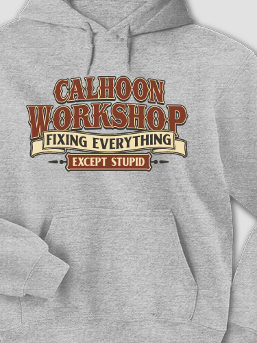 Workshop Sports Grey Adult Hooded Sweatshirt