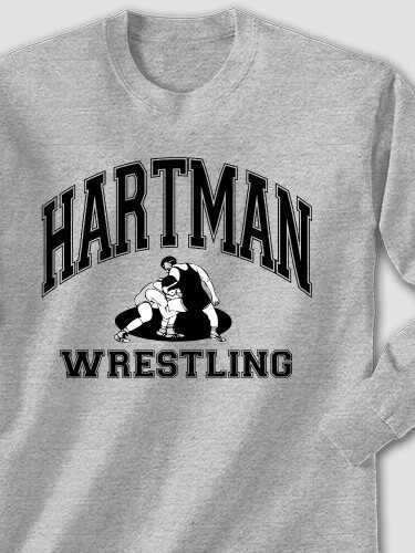 Wrestling Sports Grey Adult Long Sleeve