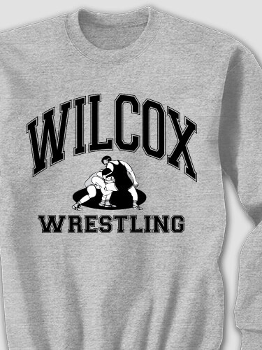Wrestling Sports Grey Adult Sweatshirt