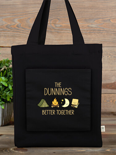 Better Together Camping Tote Black Canvas Tote