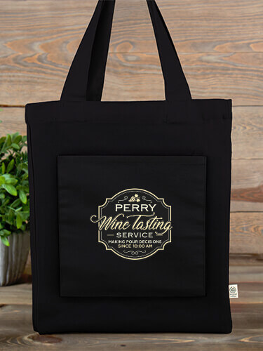 Classic Wine Tasting Services Tote Black Canvas Tote