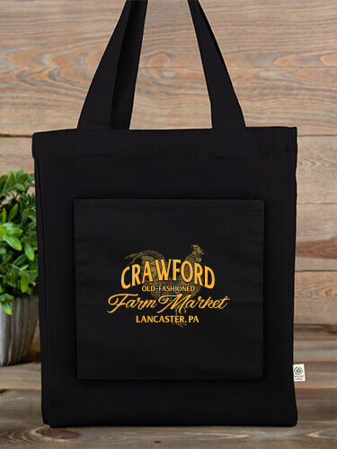 Farm Market Tote Black Canvas Tote