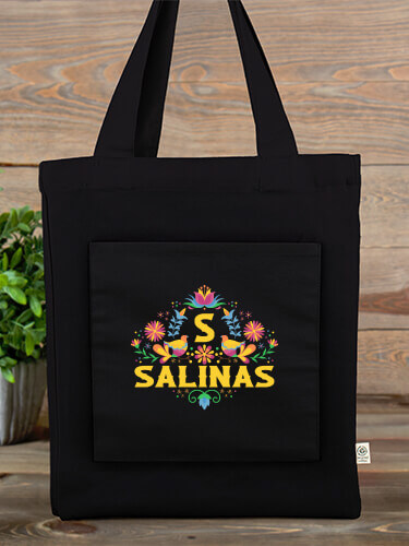 Hispanic Monogram Tote Black Canvas Tote