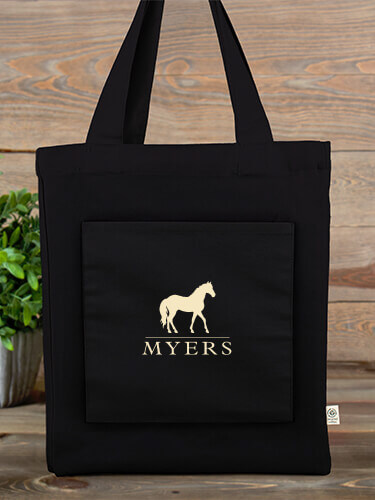 Horse Tote Black Canvas Tote