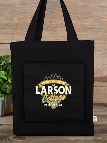 Livin' The Dream Cottage Tote Black Canvas Tote