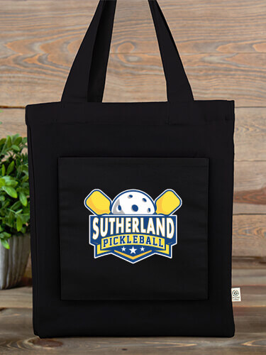 Pickleball Tote Black Canvas Tote