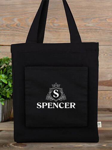 Regal Monogram Tote Black Canvas Tote