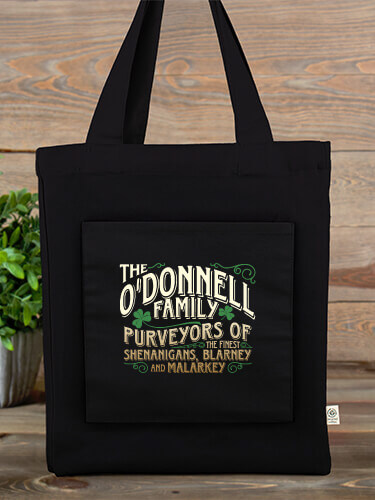 Tote Black Shenanigans Family Personalized canvas-tote 