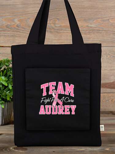 Team Pink Tote Black Canvas Tote