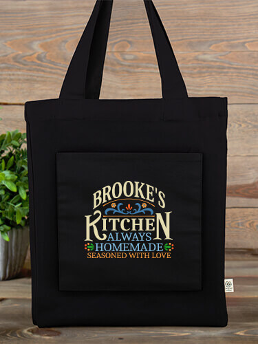 Vintage Kitchen Tote Black Canvas Tote
