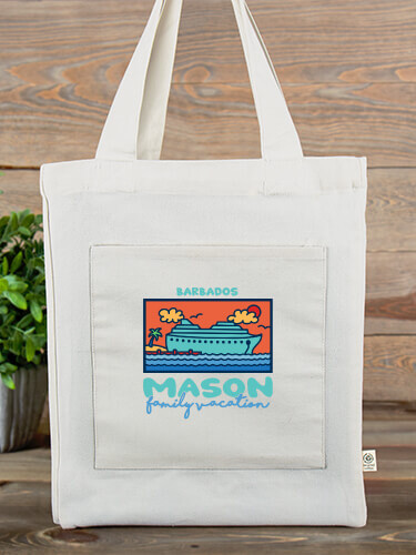 Family Fun Cruise Tote Natural Canvas Tote