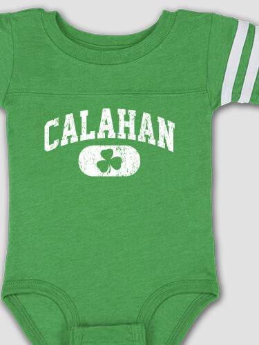 Irish Varsity Vintage Green Baby Varsity Bodysuit