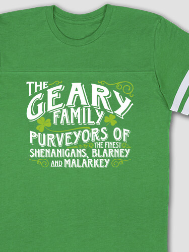 Shenanigans Family Vintage Green Adult Varsity T-Shirt