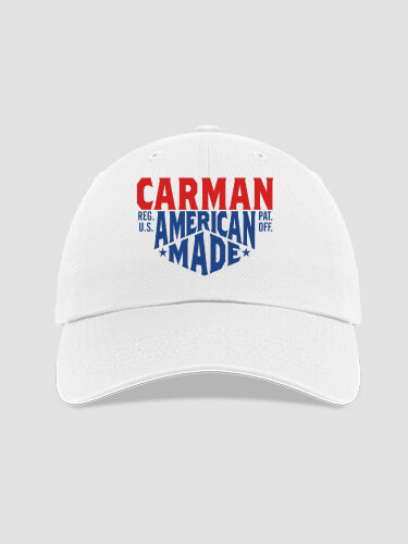 American Made White Embroidered Hat
