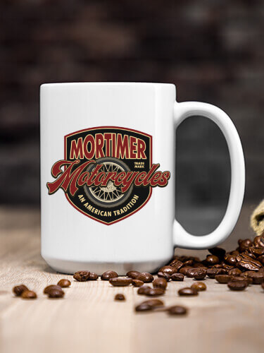 American Motorcycle Tradition White Ceramic Coffee Mug (single)