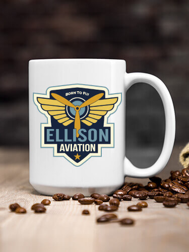 Aviation Patch White Ceramic Coffee Mug (single)